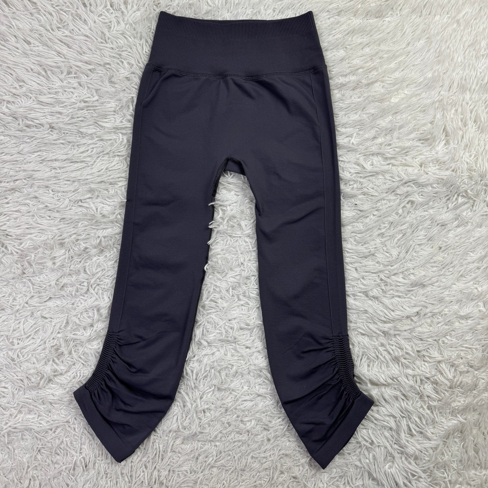 Lululemon Pants Womens 4 Purple Flow & Go Cropped Ruched Leggings Yoga Stretch
